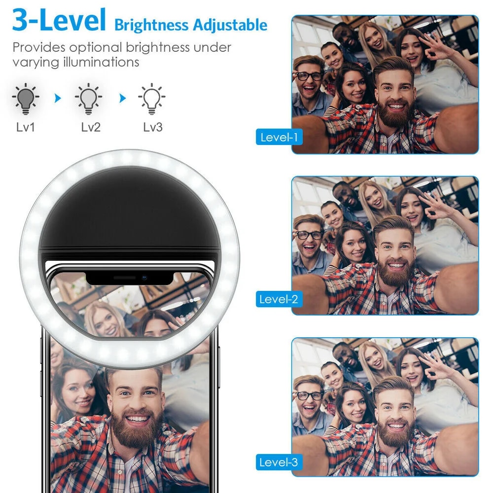 USB Rechargeable LED Selfie Ri - Phone Accessories Video recension och pris