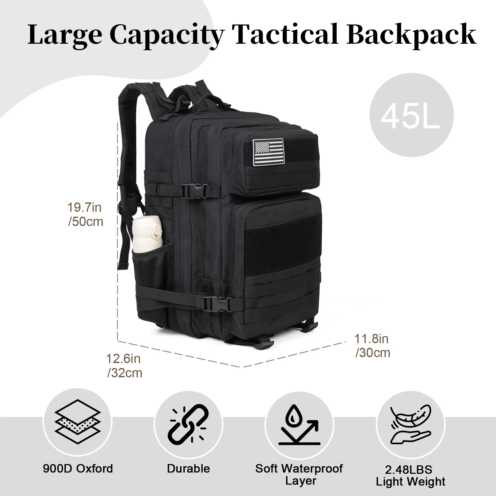 60L Army Military Tactical Bac - Waterproof Phone Bag recension och pris