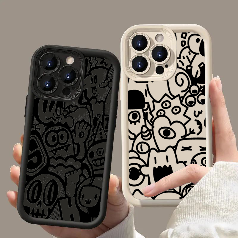 Black Graffiti Phone Case For  - Xo Phone Accessories recension och pris