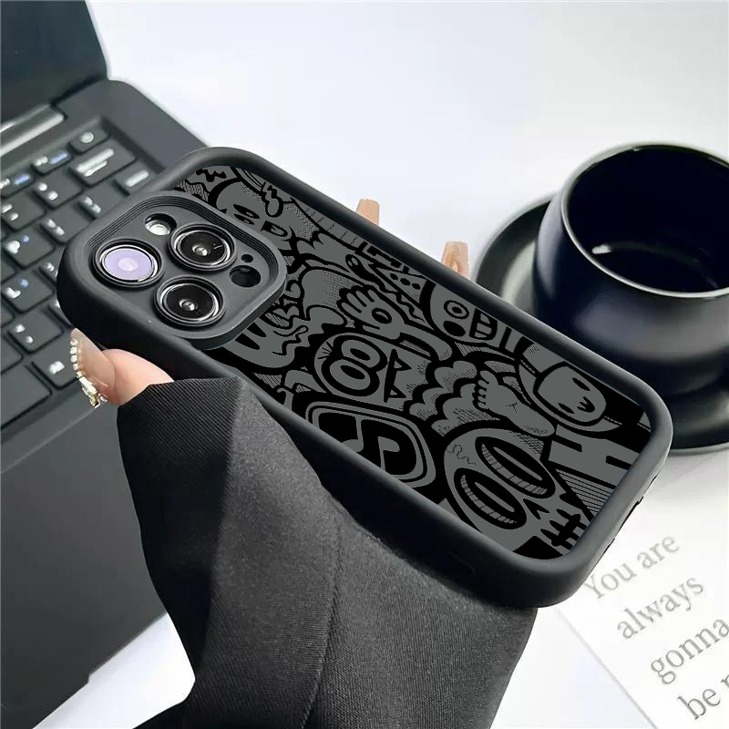 Black Graffiti Phone Case For  - Xo Phone Accessories recension och pris