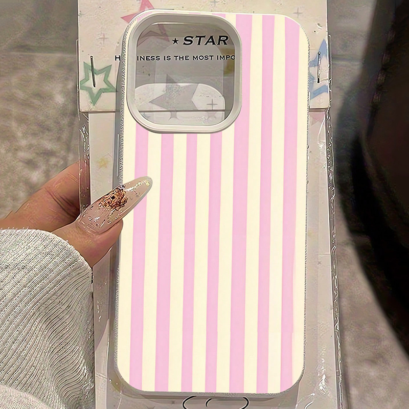 Simple Pink Vertical Striped L - Xo Phone Accessories recension och pris
