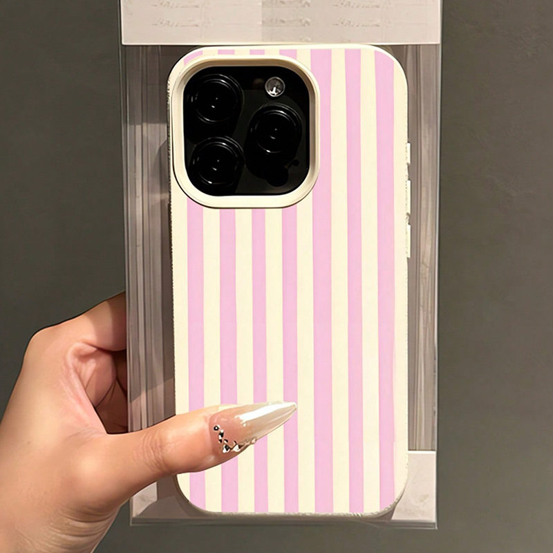 Simple Pink Vertical Striped L - Xo Phone Accessories recension och pris