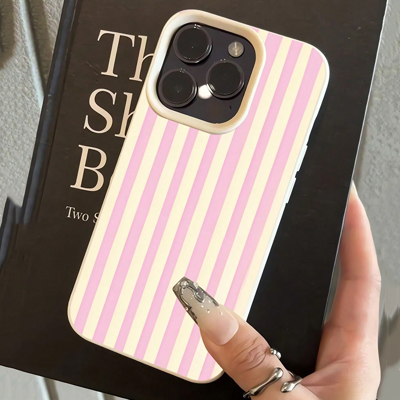 Simple Pink Vertical Striped L - Xo Phone Accessories recension och pris