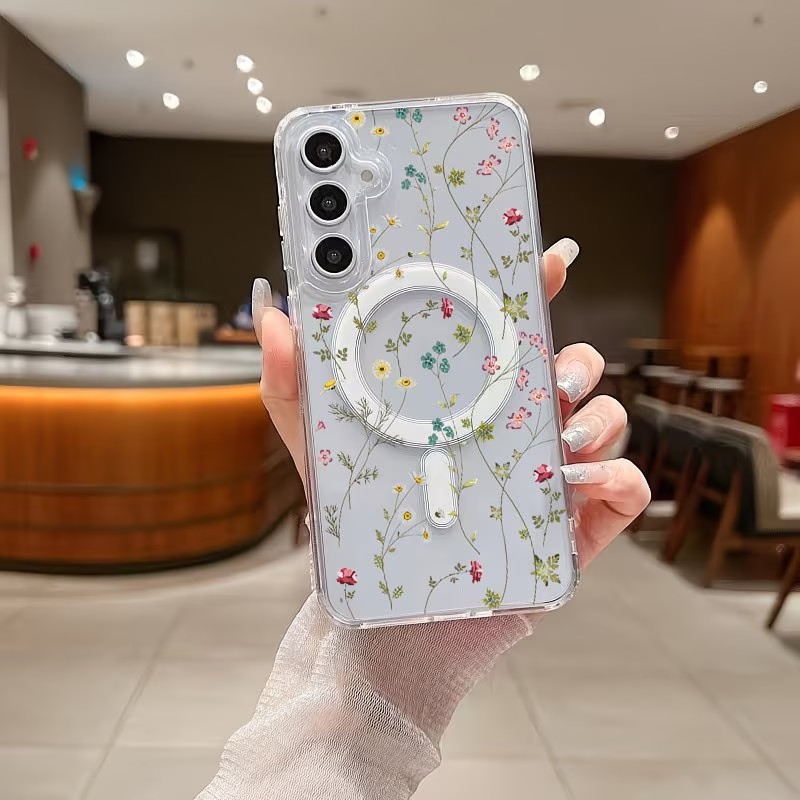 Floral Pattern Magnetic Phone  - Phone Accessories And Cases recension och pris
