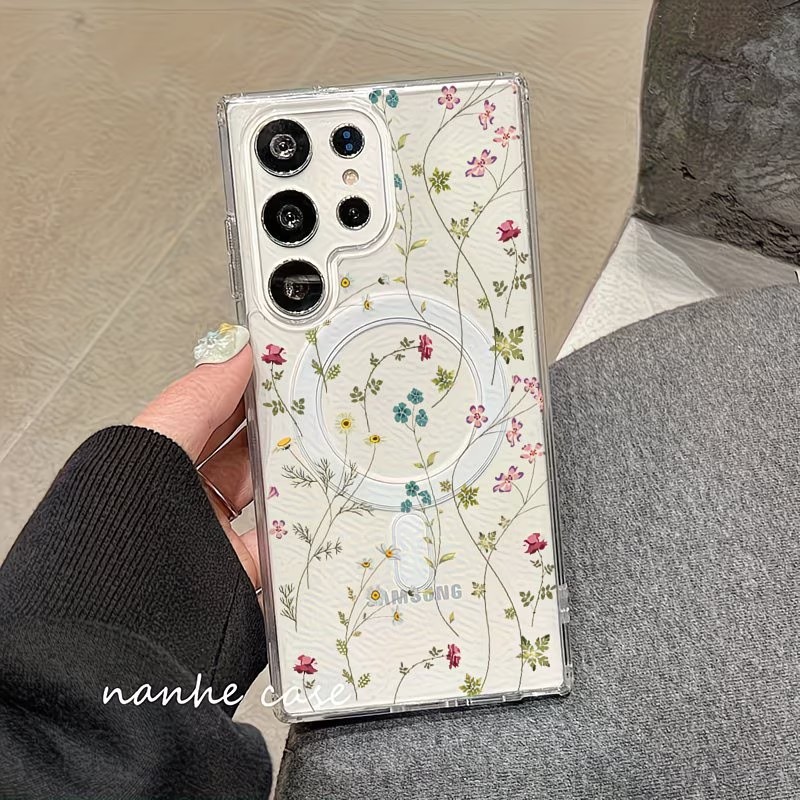Floral Pattern Magnetic Phone  - Phone Accessories And Cases recension och pris