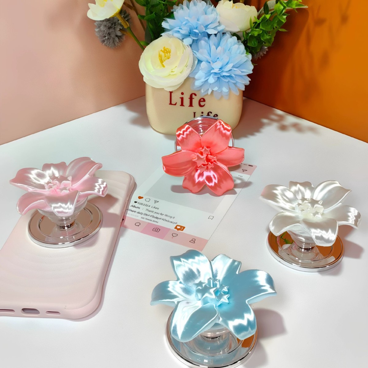 Glossy Pearl Lily Flower Magne - Phone Accessories And Cases recension och pris